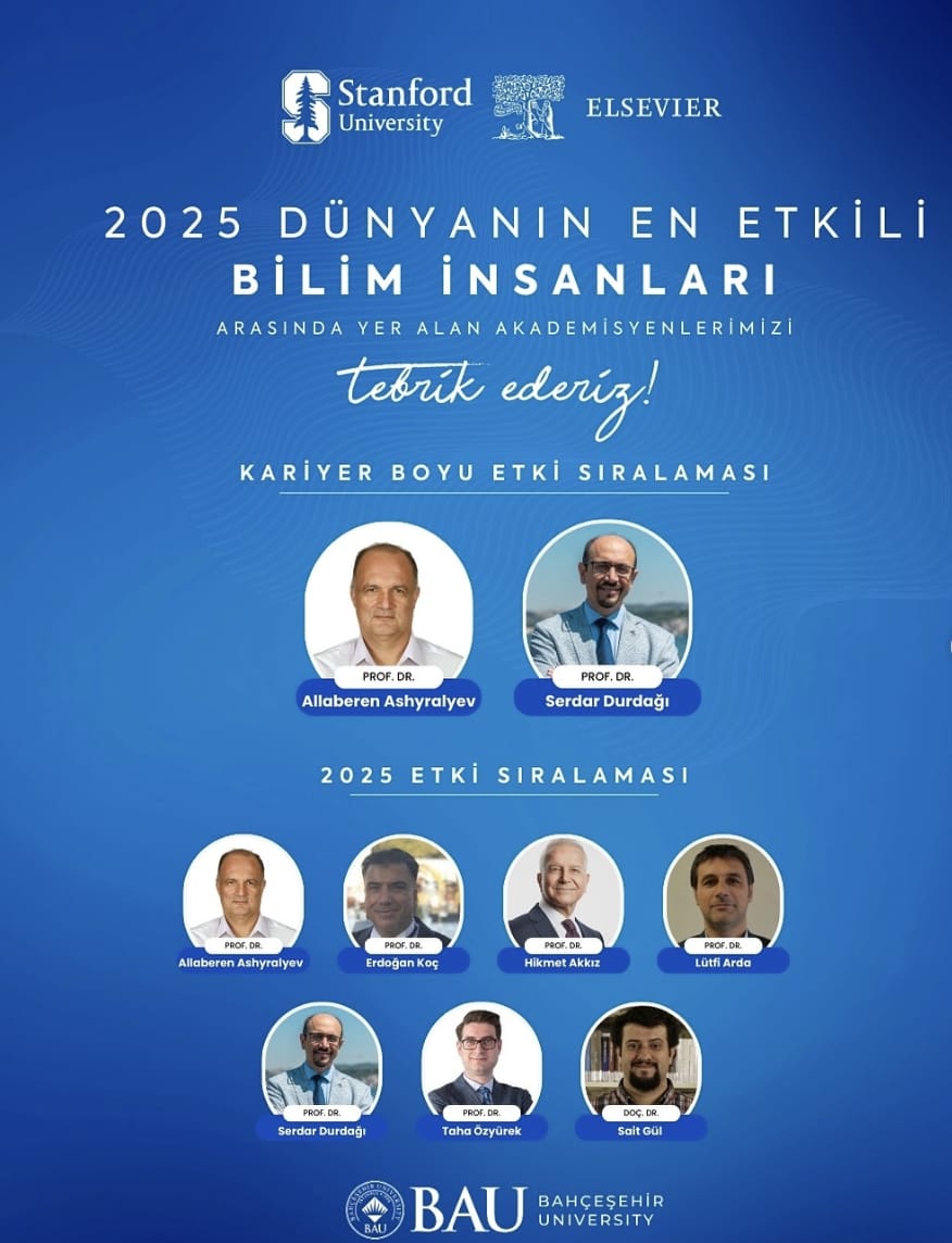 Stanford University ve Elsevier 2025 Dünyanın En Etkili Bilim İnsanları listesi